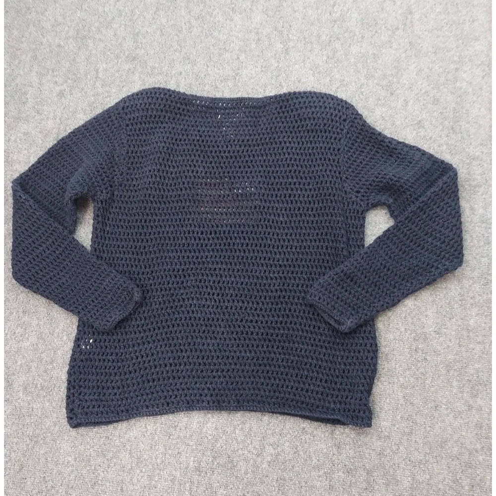 Vtg Christopher & Banks Flag Sweater Womens XL Blue FLAG Patriotic Hand Knit - Picture 2 of 10
